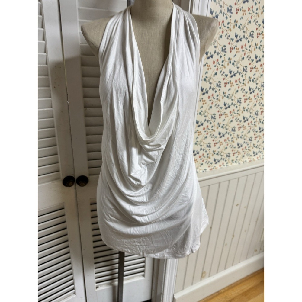NWT ‎ DOUBLJU Ivory White Draped Front Halter TOP JESSEY STRETCH 3X 22/24W NEW